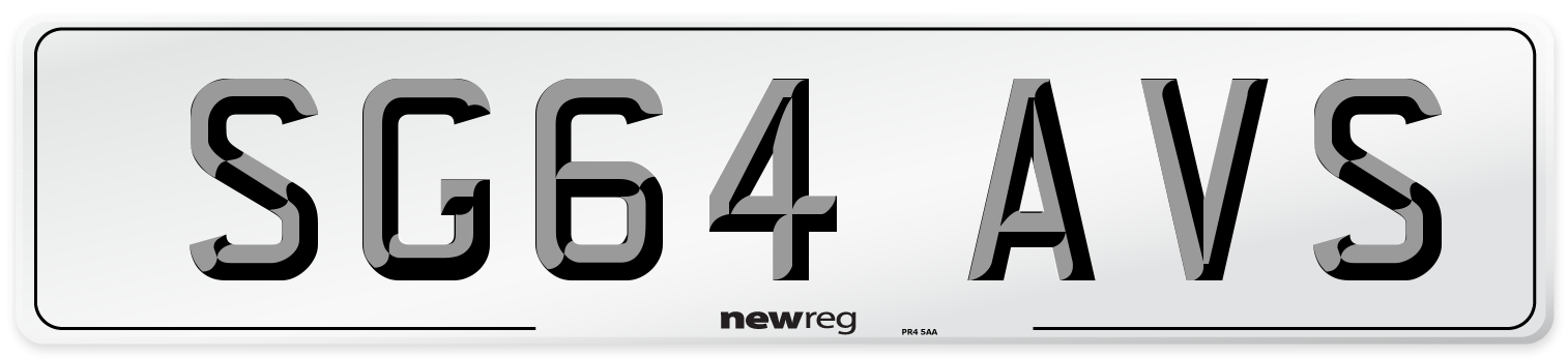SG64 AVS Number Plate from New Reg